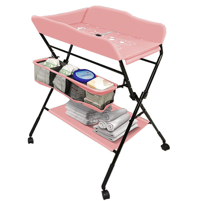 Ouninbear Portable Folding Baby Diaper Changing Table With Storage And Movable Nursery Pad
