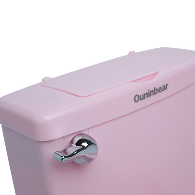 Handle Button Plastic Baby Potty Toilet with Print Pattern Training Seat in Pink/Blue/White Colors