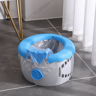 Portable Serenity Blue Baby Toilet With Customized Logo Foldable Soft Potty Training Seat