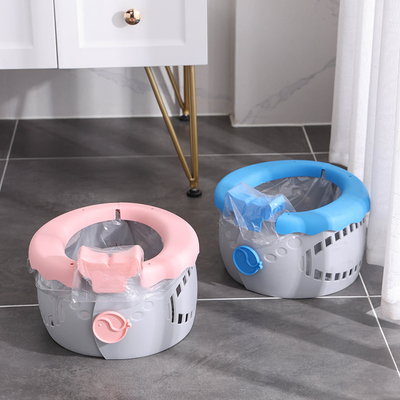 Portable Serenity Blue Baby Toilet With Customized Logo Foldable Soft Potty Training Seat