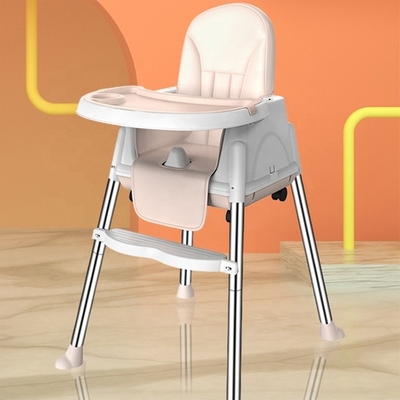 Beige/Pink/Sky Stable Portable Baby Feeding Chair Adjustable Height