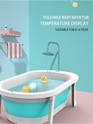 Customized Logo Collapsible Infant Tub Kids Bathtub 79*21cm Anti Mold