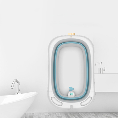 Household Kids Portable Fold Up Bath Tub With Thermometer And Shower