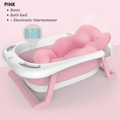Household Kids Portable Fold Up Bath Tub With Thermometer And Shower