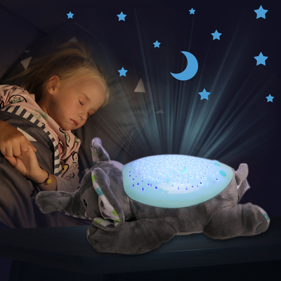 Age Range 2-4 Years Custom Made Soft Elephant Plush Toys With Projection Light