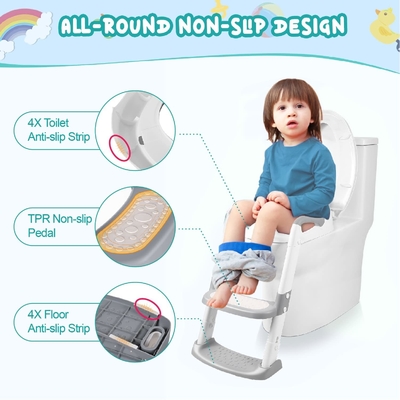 Luxury Toddler Potty Ladder Toilet Seat Ergonomic