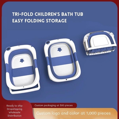 Newborn Baby Bath Tub Set TPE Plastic Soft Cushion Collapsible Children'S Bath Tubs