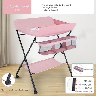 OEM Foldable Diaper Changing Table With Adjustable Height Nursery Organizer