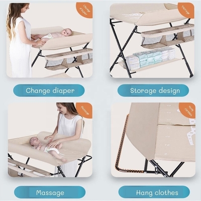OEM Foldable Diaper Changing Table With Adjustable Height Nursery Organizer