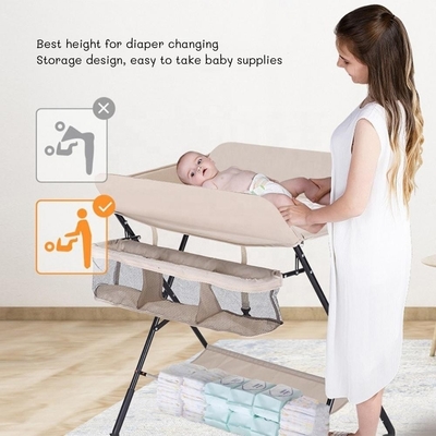 OEM Foldable Diaper Changing Table With Adjustable Height Nursery Organizer