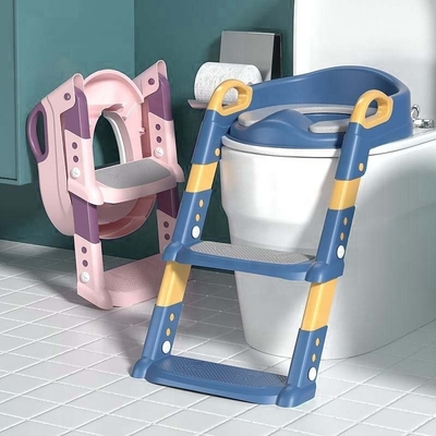 OUNINBEAR Plastic Potty Training Toilet Seat With Step Stool Ladder Anti Skid