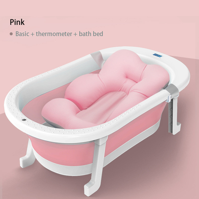 79*21cm Open Size  Collapsible Baby Bathtub Thermometer Included