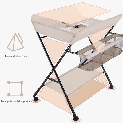 OEM Foldable Diaper Changing Table With Adjustable Height Nursery Organizer