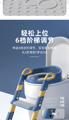 Solid Pattern Type Children Potty Ladder Toilet Seat With Soft Cushion