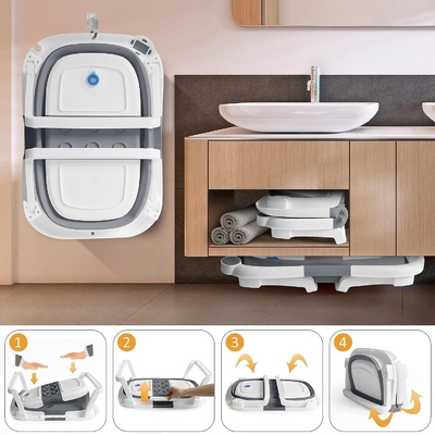 Anti Mold Newborn Baby Bathtub Set Collapsible Bath Tubs  60.5*43*20.5cm