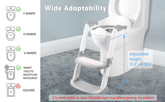 Grey/Blue/Red 3 In 1 Potty Training Seat With Step Stool Ladder Fits 1-10 Years Old