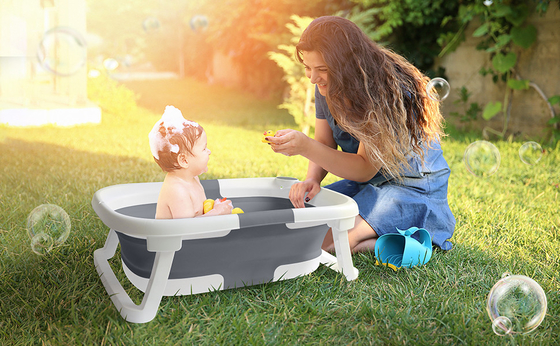 Newborn Baby Bath Tub Set TPE Plastic Soft Cushion Collapsible Children'S Bath Tubs