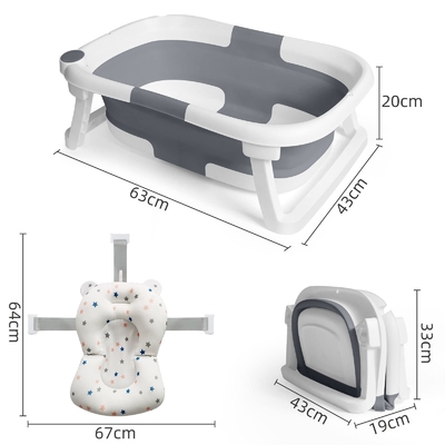 2-4 Years old Newborn Baby Bathtub Anti-Slip Travel Shower Bathing Basin