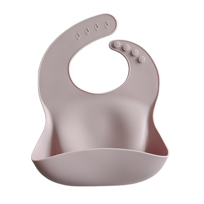 Button Closure Baby Silicone Bib Customized Logo Baby Feeding Bibs