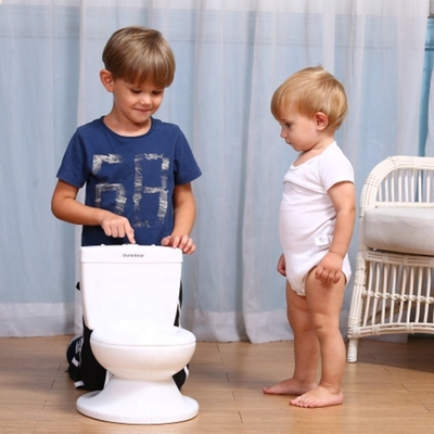 White Baby Potty Toilet with EN71 Test Certification - Printed Design