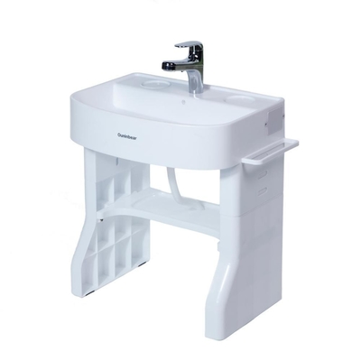 Safe Plastic White Children'S Bathroom Sink Baby Washstand Easy Installation