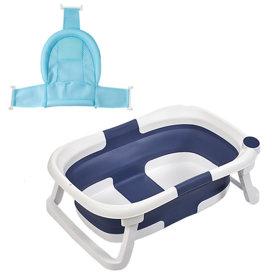 Portable Collapsible Infant Baby Bathtub Set High Temperature Resistance Carton Print