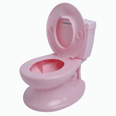 White Baby Potty Training Seat with Ouninbear Logo and Handle Button