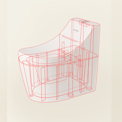 White Baby Potty Toilet Cradle with Toilet Trainer Feature - Printed Design