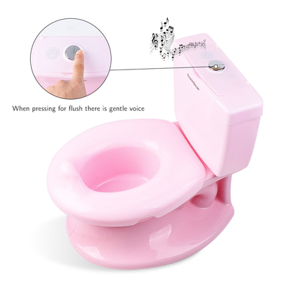 Childrens Simulation White Blue Pink Solid Baby Training Potty with Flushing Sound