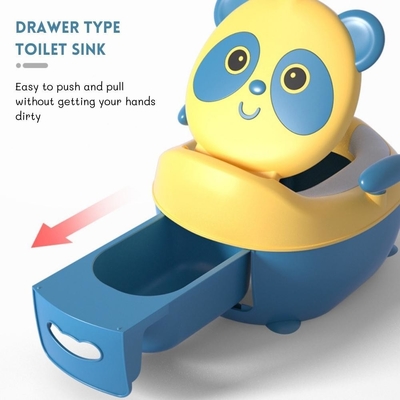 Adorable Panda Shape Blue Yellow Cartoon Baby Training Potty with EN71 Certification