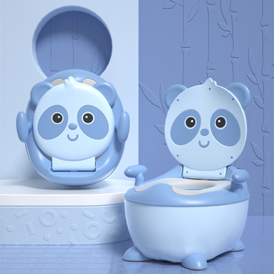 Adorable Panda Shape Blue Yellow Cartoon Baby Training Potty with EN71 Certification