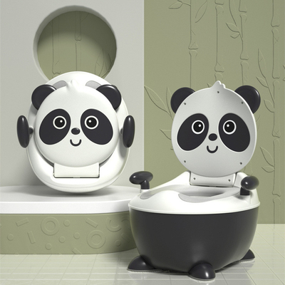 Cartoon Panda Baby Potty Training Toilet with Custom Logo in Blue Yellow White Black