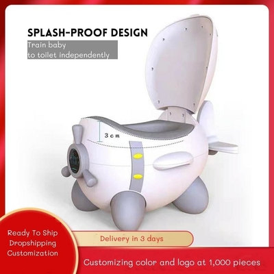 Cartoon Airplane Shape Baby Potty Training Toilet with Custom Logo for EN71 Testing