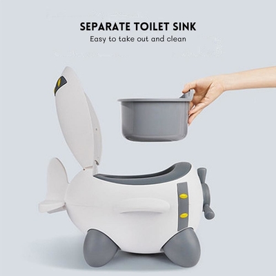 Cartoon Airplane Shape Baby Potty Training Toilet with Custom Logo for EN71 Testing