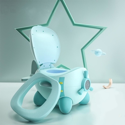 Custom Logo Airplane Cartoon Baby Training Potty in White/Blue/Pink Colors