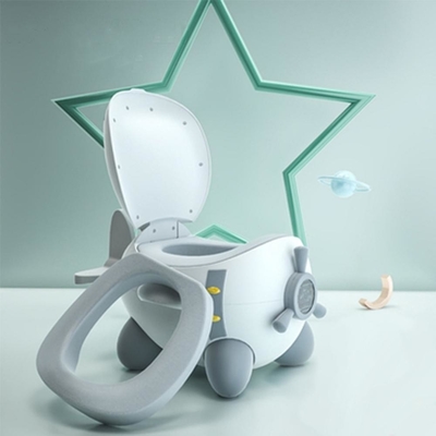 Custom Logo Airplane Cartoon Baby Training Potty in White/Blue/Pink Colors