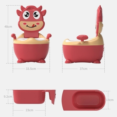 Cow Shape Dark Green Red Baby Training Potty with EN71 Test Certificate