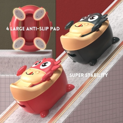 Cow Shape Dark Green Red Baby Training Potty with EN71 Test Certificate