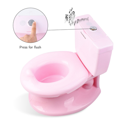 Solid Pattern White Blue Pink Baby Training Potty EN71 Test Certification with Flushing Sound