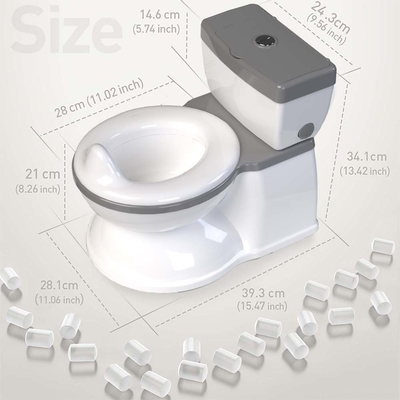 Baby Potty Toilet with Cute Cartoon Design Easy To Clean Kids Potty with Flushing Sound Music