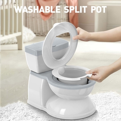 Baby Potty Toilet with Cute Cartoon Design Easy To Clean Kids Potty with Flushing Sound Music