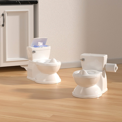 Printed White Baby Potty Trainer with Music Eco Friendly PP Plastic EN-71 Certified Custom Logo
