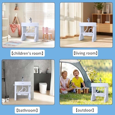 Large Square Type Children's Washstand Hot Selling Safety Standards White / Pink Color Customized