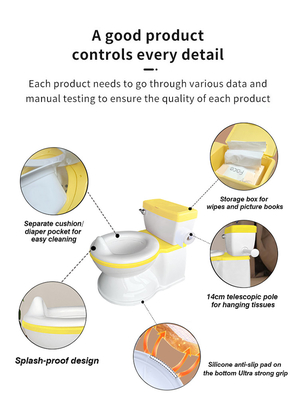 2 In 1 Yellow Folding Baby Potty Training Seat Safety Portable Cardboard Realistic Commode Seat Cover