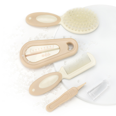 Soft Baby Grooming Brush , Bath Water Thermometer Set for Newborn Head Care