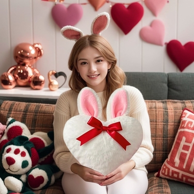 White Heart Pillow Cushion Toy Throw Pillows Gift Valentine's Day Decorative Pillows, Wedding Decorations