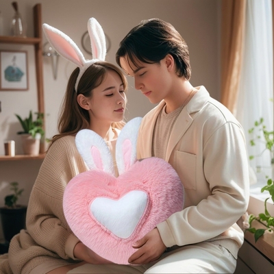 Cute Heart Shaped Plush Pillow Soft Sleeping Pillow Living Room Decor Valentine's Day Gifts Comfortable Love Pillow Sofa Cushion