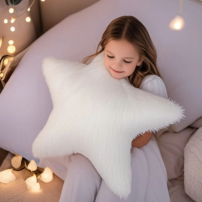 White/Colorful Five-pointed Star Pillow Soft Plush Stuffed Doll Toys Hobbies Exquisite Pillow Home Decoration Birthday Gifts
