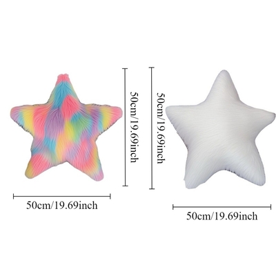 White/Colorful Five-pointed Star Pillow Soft Plush Stuffed Doll Toys Hobbies Exquisite Pillow Home Decoration Birthday Gifts