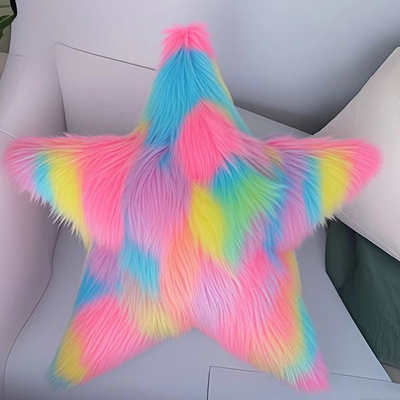 White/Colorful Five-pointed Star Pillow Soft Plush Stuffed Doll Toys Hobbies Exquisite Pillow Home Decoration Birthday Gifts